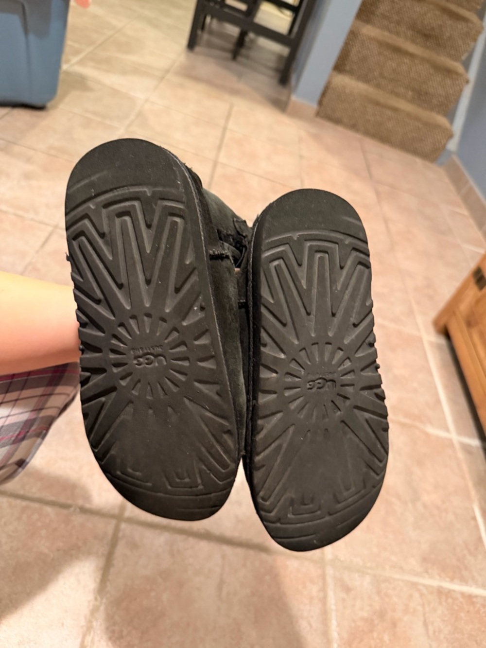 UGG Black Shearling Short Button Boot - Picture 4 of 7